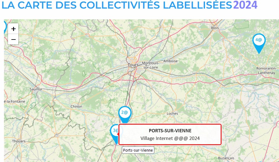 Carte des labellisés 2024 PORTS sur Vienne